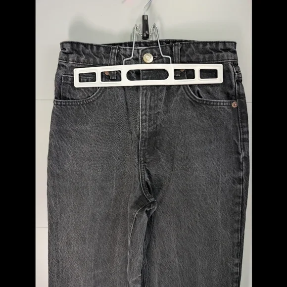 Zara Black Denim Jeans With Frayed Bottom - Picture 4 of 6